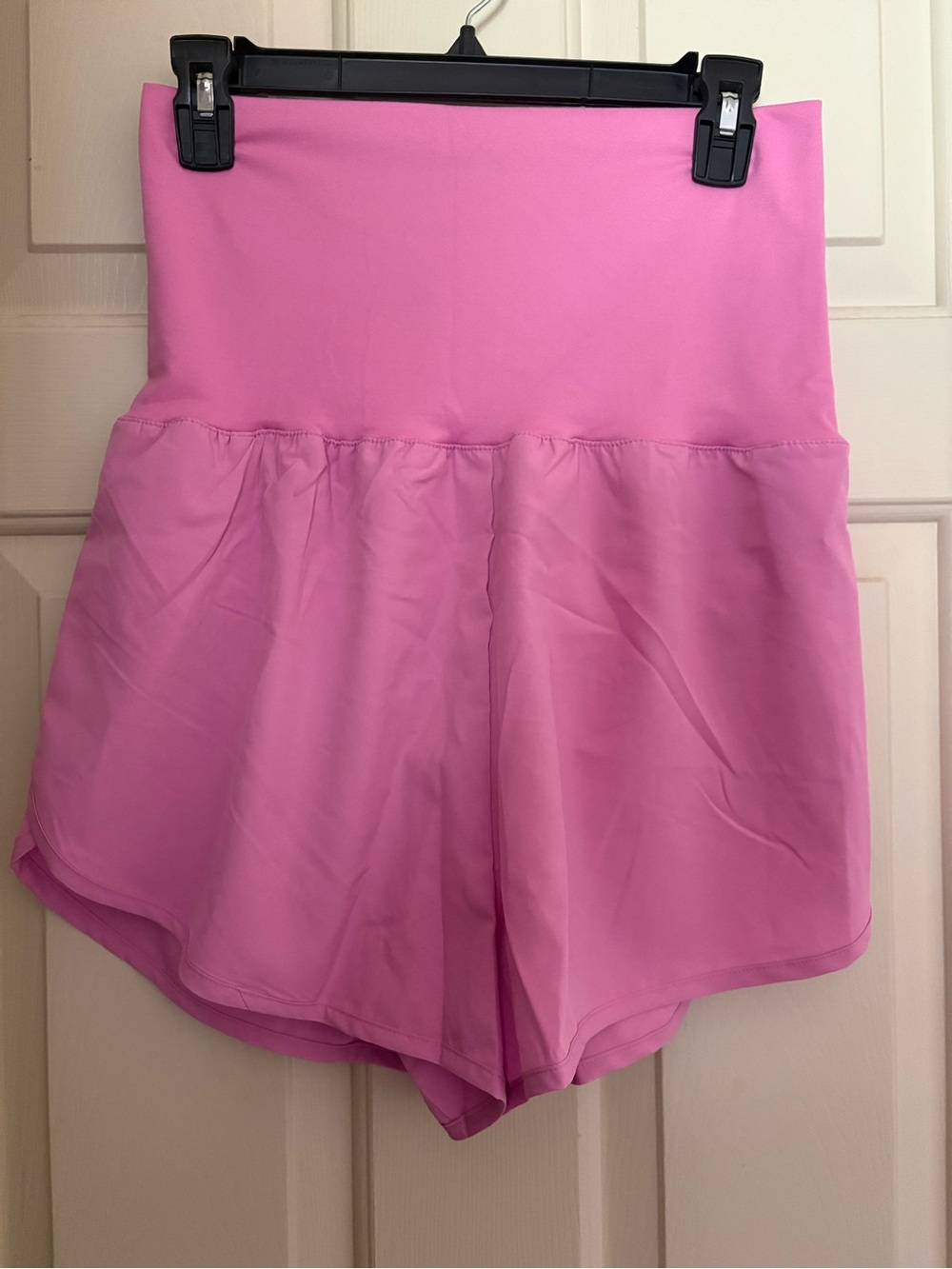 NWOT Zenana Pink High-Waist Shorts, Size Large